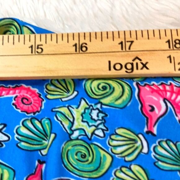 Simply Southern Bell Sleeved Tropical Midi Dress Seahorse & Shells Women's Large - Picture 9 of 13